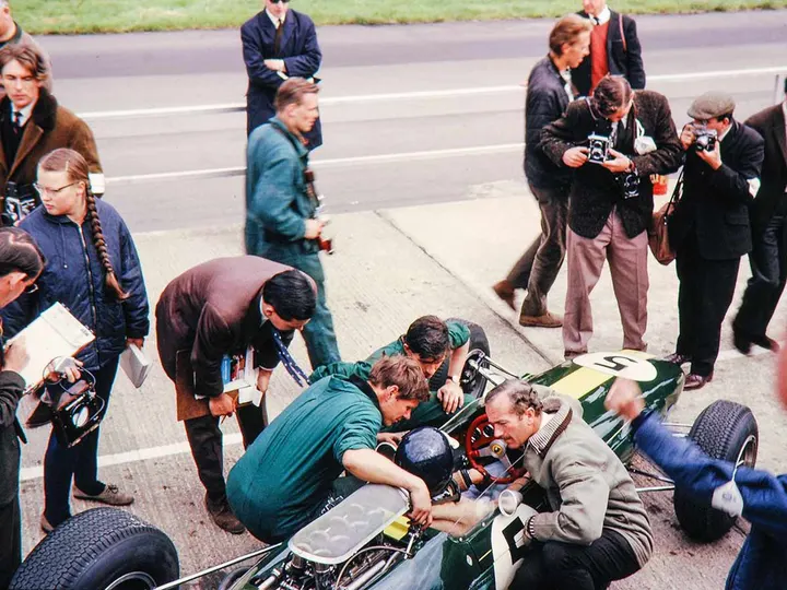 Colin Chapman a Jim Clark, GP Great Britain 1965